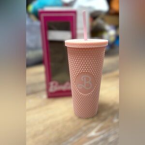 Barbie Pink Textured Tumbler Cup with Straw – New in Box